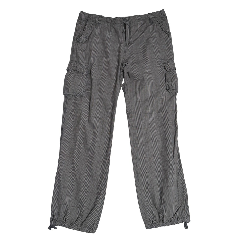 Buffalo David Bitton Cargo Plaid Gorpcore Pants Grey Mens 38